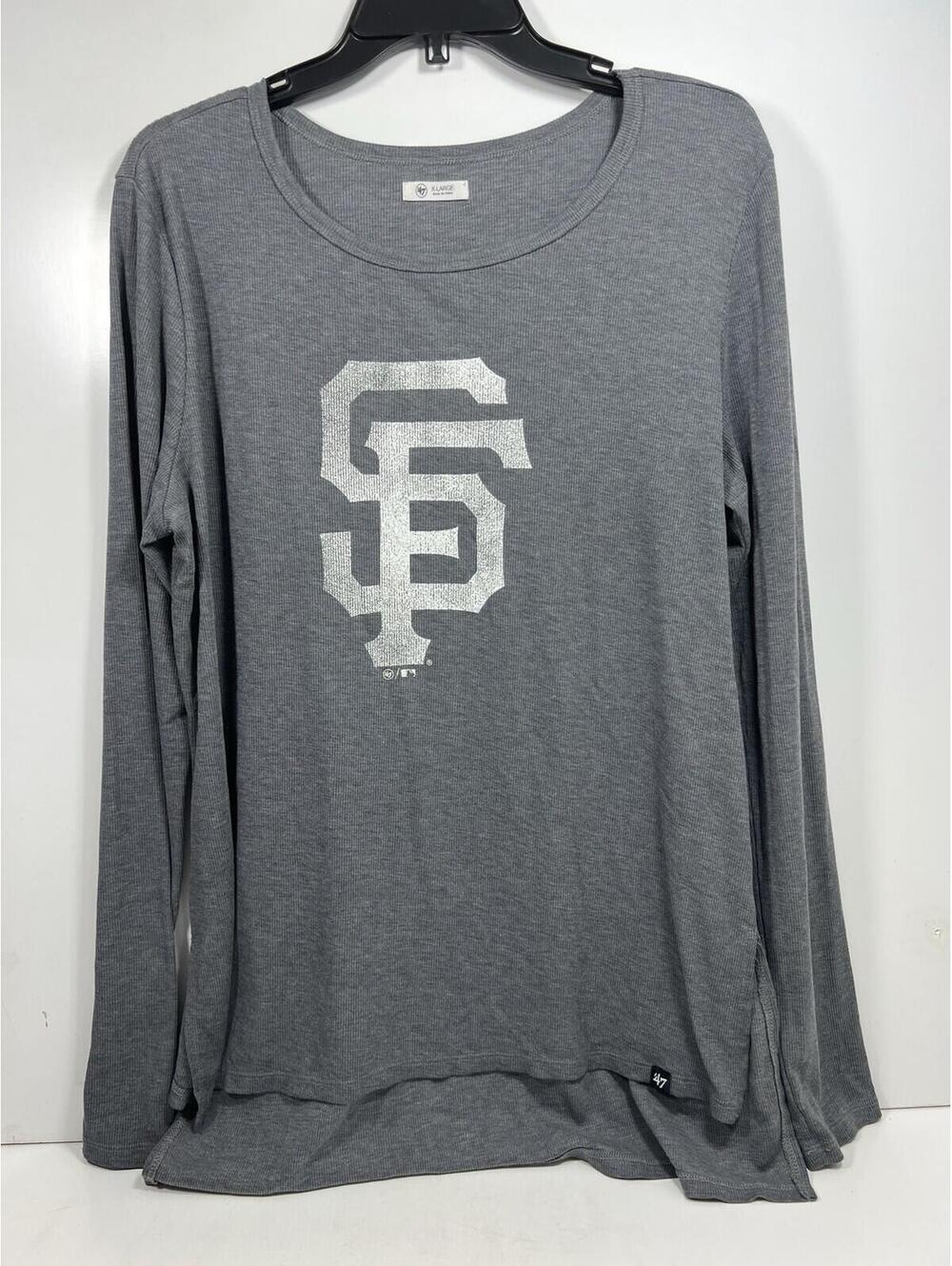 ‘47 Brand San Fransisco Giants Baseball Gray Long sleeve Shirt Women Sz XL